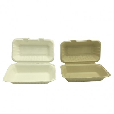 7''*4'' Hot-dog Packages Bagasse Clamshells Compostable Sugarcane Food Containers Disposable Food Box Biodegradable Tableware